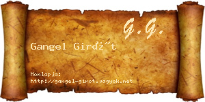 Gangel Girót névjegykártya